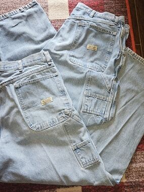 2 PAIR- 1 PRICE! Wrangler Light Blue Straight Leg Carpenter Jeans